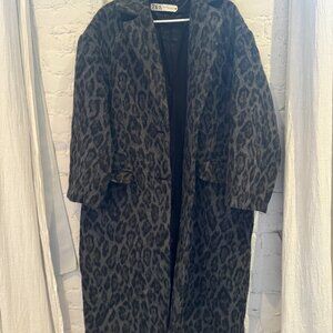 Zara coat leo print Gray/Black